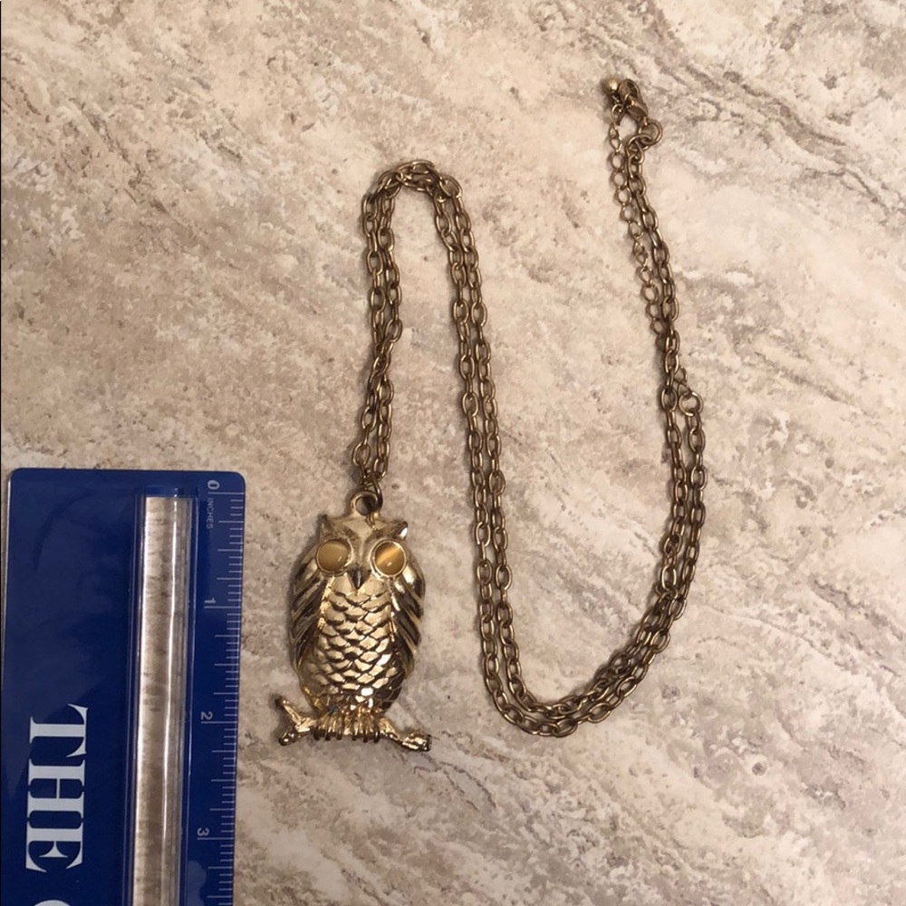 Gold owl necklace